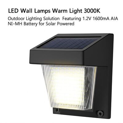 ভালো দাম LED Solar Wall Lamps Warm Light 3000K Outdoor Lighting Solution Featuring 1.2V 1600mA AA NI-MH Battery for Solar Powered অনলাইন